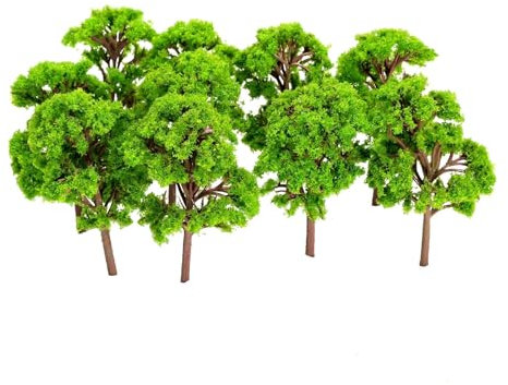 KUNGZUNMOLDS Lot de 10 arbres miniatures en plastique pour travaux manuels, 12 cm, modèle de jardin, train, paysage architectural, échelle 1:75-100