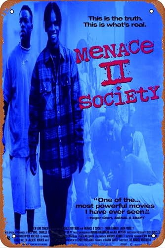 Metallschild Menace Ii Society (1993), Vintage-Stil, Metall-Blechschild, Retro-Stil, Wandschild, Dekoration, Metallschild, 20,3 x 30,5 cm