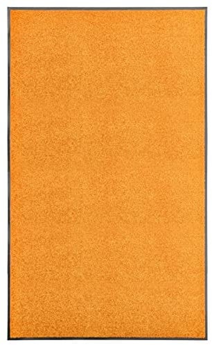 LAPOOH Fußmatte Waschbar Orange 90x150 cm, Schmutzfangmatte, Fußabtreter, Schuhmatte, Türmatte, Türvorleger, Aussenbereich, Eingangsteppich