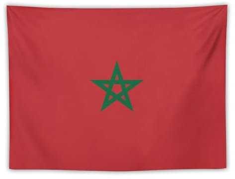 GONMFKM Marokko Wandteppich Flagge,Zimmer Deko Wandbehang, Marokko Nationalflagge Wandtuch Länderflaggen Wanddeko Tapisserie,Wandbehang Psychedelic Ästhetisch Tapestry 150×230Cm