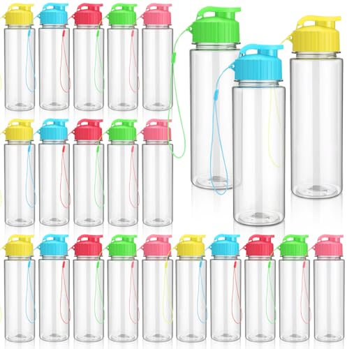Mifoci 20 Pieces Water Bottle Bulk 17 oz Plastic Water Bottles Bulk Gym Sports Adults Reusable Large Bottles with Leak Proof Flip Top for Party Outdoor(Stylish Colors)