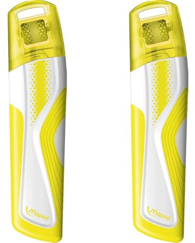 Maped - Roll-Textmarker mit Dekor FLUO PEPS - gelb (Packung mit 2)
