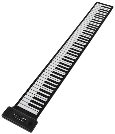Piano Enroulable à 88 Touches, Clavier de Piano Portable Rechargeable, 128 Rythmes, 128 Tonalités, Piano à Clavier Déroulant pour Enfants et Débutants