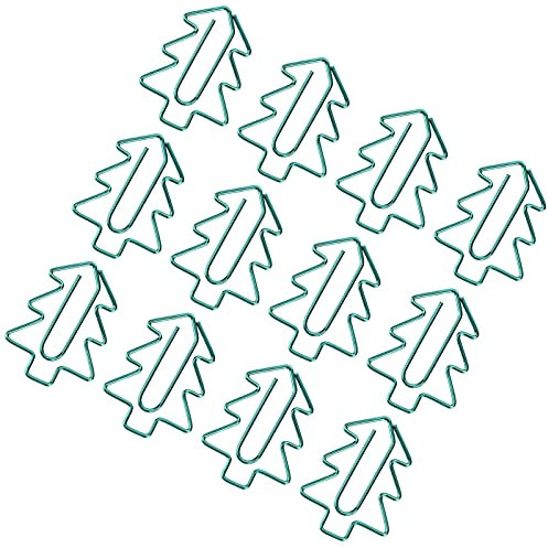 12 Niedliche Weihnachtsbaum-Büroklammern – Hochwertiges Eisenmaterial, Lichtecht, Leicht, Multifunktionaler Büro- und Schulbedarf, Ideale Hochzeitsdekoration