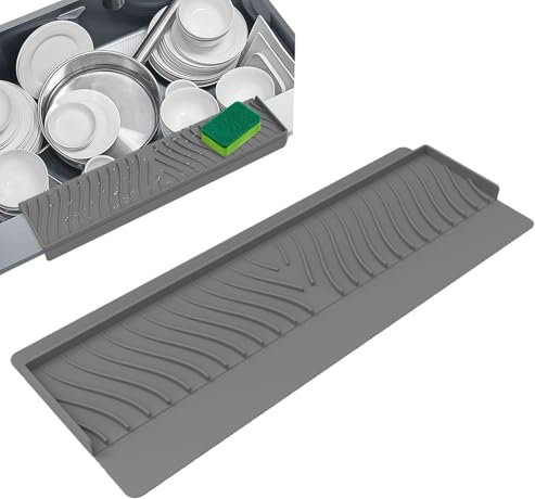 Protecteur de Bord d'évier en Silicone, 50,8x18,8 cm Protection Contre Les éclaboussures d'évier de Cuisine, Protection Anti-éclaboussures antidérapante pour évier de Baignoire