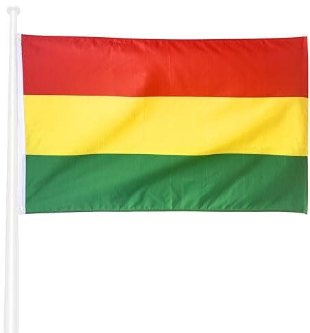 KliKil Bandera de Bolivia de gran tamaño 150x90cm con 2 ojales metálicos para montaje fácil, impresión duradera resistente a rayos UV y viento ligero - Bandera decorativa oficial de Bolivia