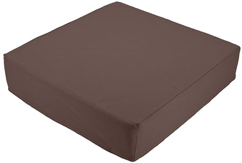 Stylelex Orthopädisches Sitzkissen Box - 100% Baumwolle 225g/m² mit Kaltschaum-Schaumstoff - Qualitatives Stuhlkissen - Feste Qualität - Waschbar (Taupe/Braun, 40x40x10cm)