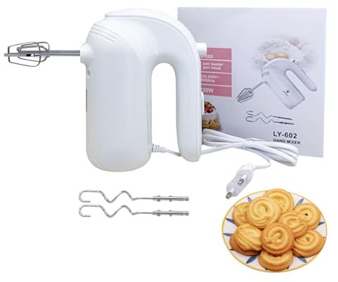 Batidora de mano eléctrica, Batidora eléctrica de 5 velocidades - Batidora de alimentos eléctrica portátil para cocina - Licuadora con cable portátil de 5 velocidades, batidora para mezclar pasteles p