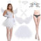 Aragallant 7 Piezas Alas de Ángel Blancas, Alas de Ángel Disfraz, Disfraz Ángel Mujer con Tutu Halo Varita Mágica Medias Rejilla, Disfraces Adulto para Carnaval Cosplay Fiesta Temática (White)