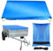 Anhängerplane 209x115x10cm, Abdeckplane Anhänger Wasserfest mit Planenseil, Anhänger Plane Flachplane aus PVC Planenmaterial für PKW Hänger 750kg