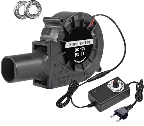 ALAMSCN 97mm Radiallüfter 12V Gebläse Lüfter mit AC 110V 220V Geschwindigkeit Kontrolle 3V bis 12V für BBQ, Aufblasbar Kamin, Chassis Verstärker, Router, 97mm x 33mm