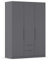 Rauch Möbel Belfast Kleiderschrank, Schrank, Garderobe, Organizer, 3-türig, 2 Schubladen für mehr Stauraum, Farbe Grau metallic, Schwarz, Kurze Griffleisten Grau metallic, 136x197x54cm
