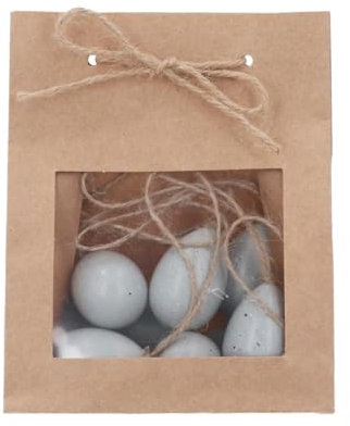 Gisela Graham Gesprenkelte Eier in Kraft-Geschenktüte - Dekorative Ostereier mit Bindfaden - Rustikale Frühling Home & Table Decor