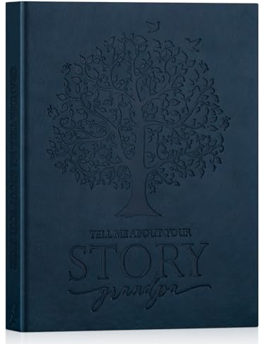 Lanpn Opa Erzähl Mir Deine Lebensgeschichte mit 270+ Fragen, Großväter Erinnerungsbuch Erzähl mal Geschichte Buch, Grandpa Life Story Journal, Vatertag Geburtstag Geschenk, Englisch, Blau