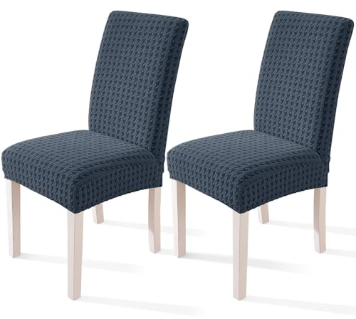 YSTELLAA Stuhlhussen 2er Set, Stretch Stuhlüberzieher, Stuhlbezug Schwingstuhl, Hussen Für Stühle Hochlehner, Stuhlbezüge Kratzfest, Universal Chair Cover Waschbarer, Dunkelgrau