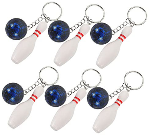 HIAKDOFT 6stücke Bowling-pin Und Kugel Schlüsselanhänger Für Bowling-partys Geschenke Karnevalspreise Handtaschen Und Rucksackanhänger