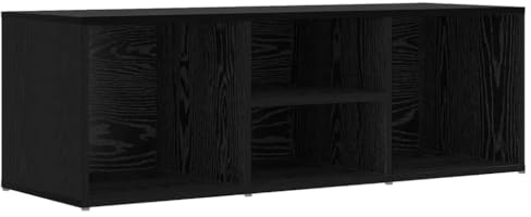 vidaXL Shoe Storage Bench Black oak 102 x 35 x 35 cm Engineered wood, Bedroom, Modern Shoe Bench, Ample Storage Organizer, Footwear Cabinet, Functional Design for Entryway, Minimalist Style