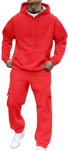 Jogginganzug Herren Trainingsanzug Sport Hoodie Und Jogginghose Set Sportanzug 2 Teiliges Jogging Anzug Tracksuit Atmungsaktiv Fitness Kleidung Männer Laufanzug Freizeitanzug Hausanzug
