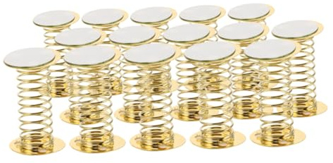 Healifty 15pcs Metal Spring Bases for Wobbling Dolls with Self-Adhesive Double-Sided Tape Dashboard Doll Accessories for DIY Decorations Stable Bobblehead Support