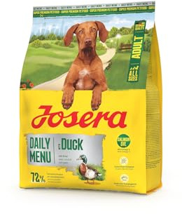 JOSERA Daily Menu Adult mit Ente (5 x 900g) | Trockenfutter für alle ausgewachsenen Hunde | glutenfrei | Moderater Energiegehalt | Für normal aktive Hunde | Wertvolle Omega-3 Fettsäuren| 5er Pack