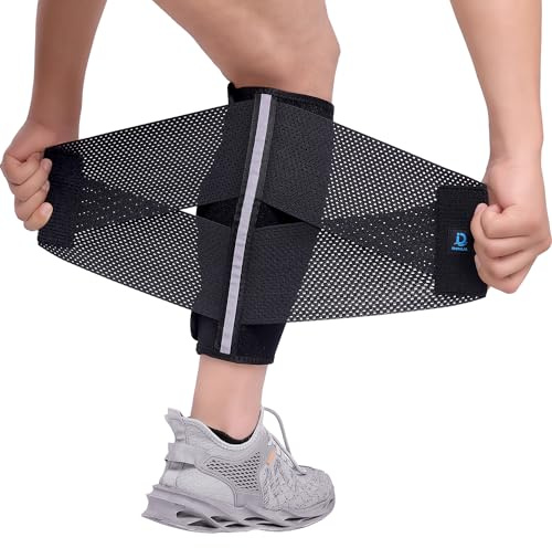 iDonua Calf Brace Compression Sleeve for Torn Muscle fit Men & Women, Innovative 2 Layer Elastic Support Bandage for Legs adds Extra Pressure for Strain, Swelling, Cramps, Varicose Vein -XXL (Black)