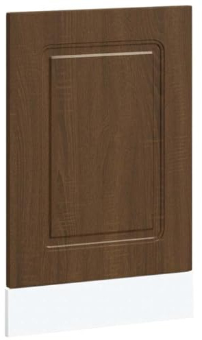 mtlskopl Geschirrspülerblende Kalmar Braun Eichen-Optik 45 x 1,5 x 67 cm aus Holzwerkstoff robuste Front für Küchenunterschrank zum Schutz der Spülmaschine Modernes Design