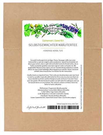 Té de hierbas casero - Semillas- Set de con 6 de estas clásicas hierbas para té