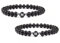 2 x Personalisierte Namensarmbänder für Pärchen| Partnerarmbänder echtem Naturstein onyx Armbänder | Perlenarmband | individueller Schmuck A-Z, Freundschaftsarmband Paar Geschenk Variation #1
