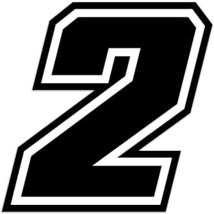 4R Quattroerre.it 13372 Racing Number 2 Moto GP, Black, 10 x 10 cm