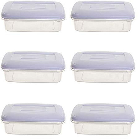 Whitefurze Rectangular Food Storage Container 0.8 Litre Clear (Pack of 6)