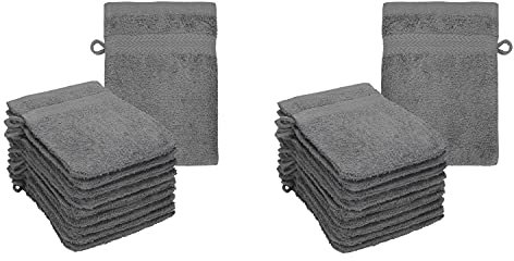 Betz Lot de 20 Gants de Toilette Premium Taille 16x21 cm 100% Coton Couleur Anthracite