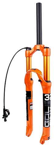TOMYEUS 28 Zoll Federgabel, MTB 26 27,5 Zoll Fahrrad Radfahren Konische Röhre Fernbedienung Einstellbar Steerer Scheibenbremse Federweg 100mm (Farbe : A, Size : 27.5 INCH)