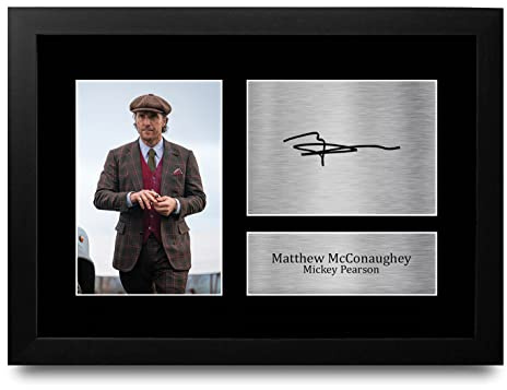 HWC Trading FR A4 Matthew McConaughey The Gentlemen Geschenke Geducktes Signiertes Autogramm Foto für Fans von Film Memorabilien - A4 Framed