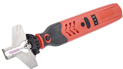 Entatial Cordless Saw Sharpener, Cordless Chainsaw Sharpener Kit Stable Multi-Function High Speed Chain Saw Sharpen Tool Set for Outdoor (Red)