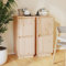 Festnight Aktenschrank Sideboard 2 STK.Büroschrank Bürocontainer Schreibtisch Unterschrank Druckertisch Büro Schrank Beistelltisch 31,5x34x75 cm Massivholz Kiefer