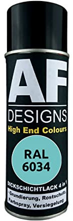 Alex Flittner Designs Rust Protection Paint 4-in-1 RAL 6034 Pastel Turquoise Metal Protective Paint Spray Rust Protection Paint Spray Can