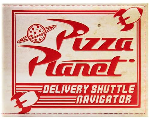 Pizza Planet Pizzakarton Buzz & Woody Toy Abenteuer Story Geldbörse/Geldbeutel Bi-Fold ID & Kartenhalter, Mehrfarbig