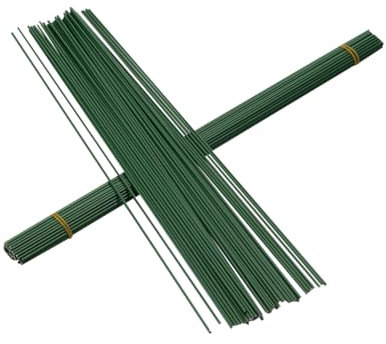 JIHUOO 50 Stück Grün Floristendraht Blumendraht Basteldraht Floristikdraht Floristik Draht Blumenstamm Draht Steckdraht Blumenherstellungszubehör