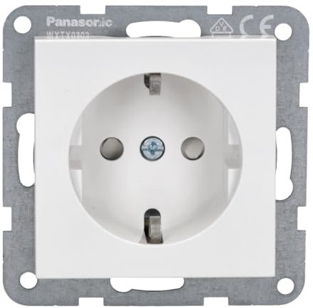 Panasonic WDTT03122WH Karre Plus 55 Schutzkontakt-Steckdose mit erhöhtem Berührungsschutz weiß 55x55 mm