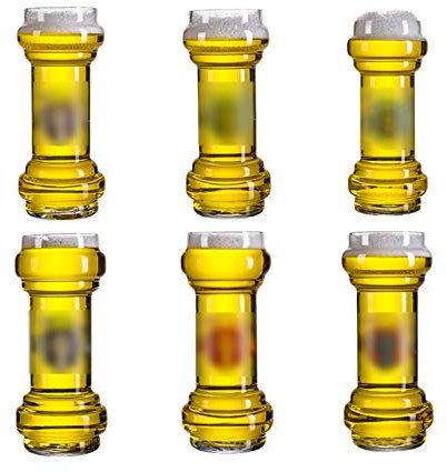 UNbit Beer Glasses Classic Beer Glasses Creative Glass Beer Mug Set of 6 Unique Dumbbell Shape Beer Glasses Large Capacity Beer Stein 800ml for Bars Restaurants and Parties Craft Beer Cups for Bar P