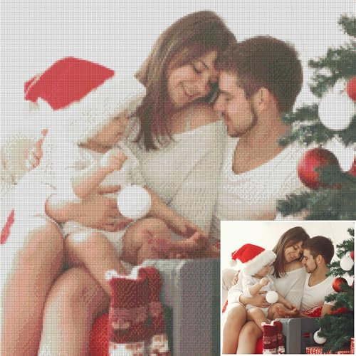 LMQJDZ Diamond Painting Personalizado, Foto Personalizada DIY 5D Completo Diamond Painting Arte Embroidery Manualidades de Mosaico Kit, Regalos para Decoración del Hogar, Diamante Cuadrado 40x40cm