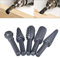 HOHXEN 5pcs Woodworking Rotary Burr Set Black, 1/4 6.35mm Round Shank Rotary Drill Bits Rotary Rasp File Set Drill Bits for DIY Woodworking, Carving, Engraving, Drilling, Polishing, Expanding Holes