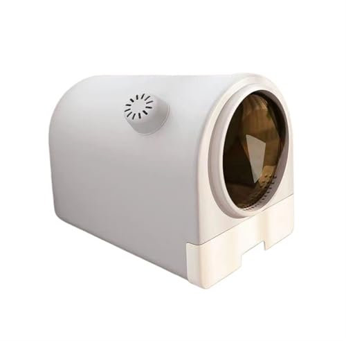 GLigeT Litterbox Cat Litter Pan with Lid, Fully Enclosed Drawer Cat Litter Box, Splash-Proof Large Cat Potty with Fashion Cat Litter Scoop, Easy Clean Cat Litter Tray(Gris)