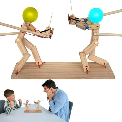 2024 Verbessertes Fechtpuppen-Ballonspiel - Hölzerner Fechtpuppen-Ballon | Ballonmann-Kampf-Bots Für 2 Spieler, Handgefertigte Hölzerne Fechtpuppe,Wood War Game Spielzeug Für Kinder Und Erwachsene
