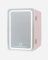 Flamingueo Nevera Pequeña 6,5L - Mini Nevera Espejo y Luz LED, Nevera 12V/220V, Función Frío y Calor, Nevera Cosmeticos, Nevera Skincare, Mini Fridge