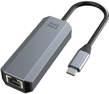 Minthouz USB LAN Adapter,5G Ethernet Adapter,Aluminium RJ45 USB C auf Netzwerkadapter für Dell/HP/Mac,Thunderbolt 4/3 LAN Ethernet Stecker mit 10G Spec für NAS Windows, MAC, Linux