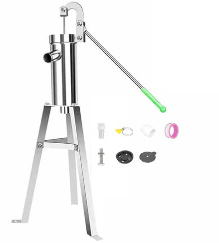 Manual Well Pump Stainless Steel Well Manual Pump, Deep Well Hand Pump For Well Water, Pump Groundwater For Home Garden Yard,Water Pump For Irrigation,8M/26ft Suction(Size:Well Pump+42cm/16.5'' Stand)