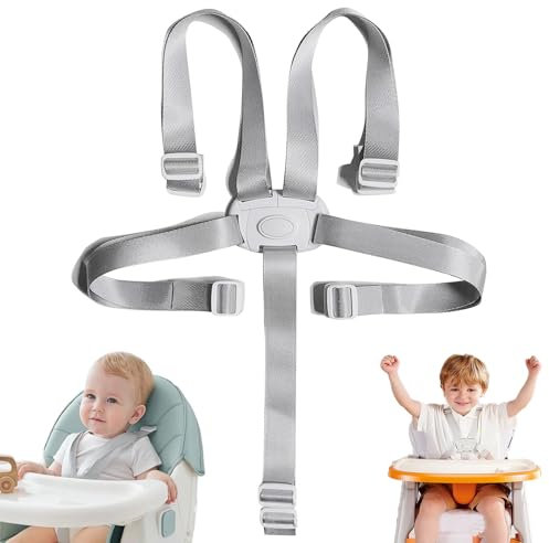 Hochstuhl Gurt,5 Punkt Gurt Hochstuhl, Kinderschutzgurt, Universal Hochstuhlgurte Verstellbare, Wandelbare Kinderwagen Baby Sicherheitsgurt Hochstuhl Baby Sicherheitsgurt