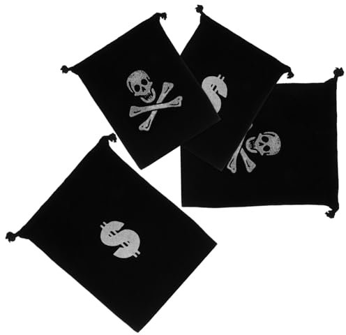 DEARMAMY 4 Pezzi Sacchetti con Coulisse per Monete e Caramelle per Decorazioni Halloween e Regali