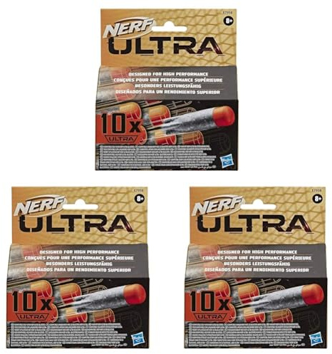 Hasbro E7958EU4 Ultra 10-Dart Nachfüllpack – der ultimative Nerf Dart Spaß – Nur mit Nerf Ultra Blastern kompatibel (Packung mit 3)